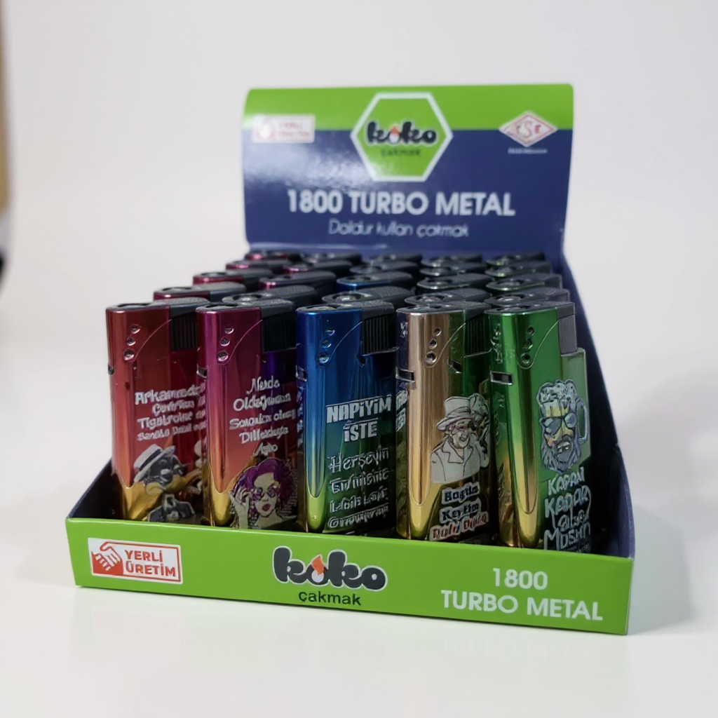 KOKO METAL KILIFLI TAŞLI ÇAKMAK 25 Lİ