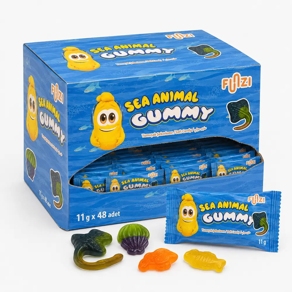 Funzi Sea Animal Gummy Yumuşak Şekerleme 11 g x 48