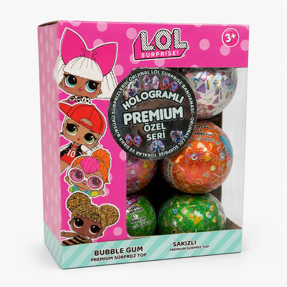 L.O.L. Surprise Hologramlı Premium Sakızlı Sürpriz Top Teşhir Kutusu