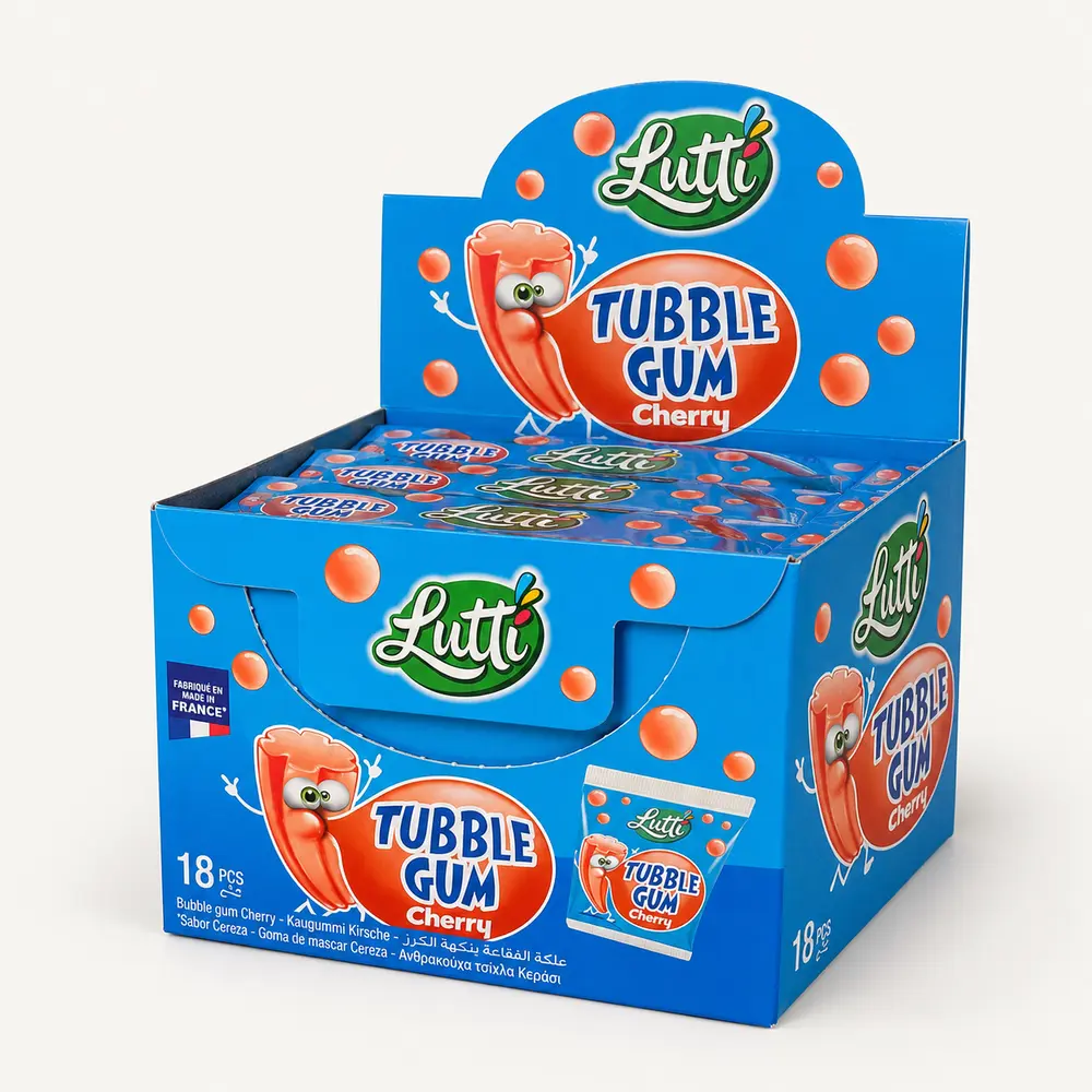 Lutti Tubble Gum Cherry Vişne Aromalı Sakız 18'li