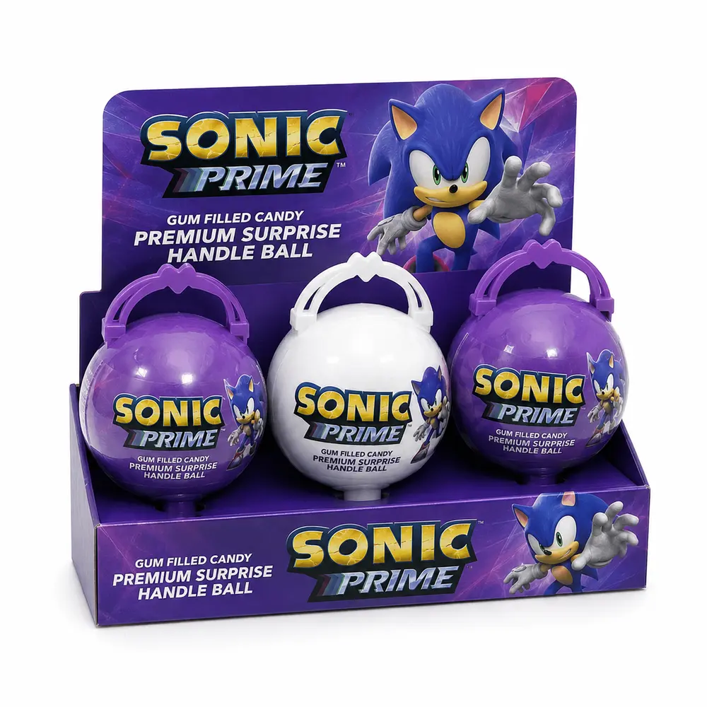 Sonic Prime Temalı Premium Sürpriz Çantalı Sakız Topu 3'lü
