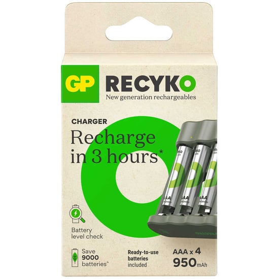 Gp B441 Usb Pil Şarj Cihazı 4 Adet 950mah Aaa İnce Pilli Set