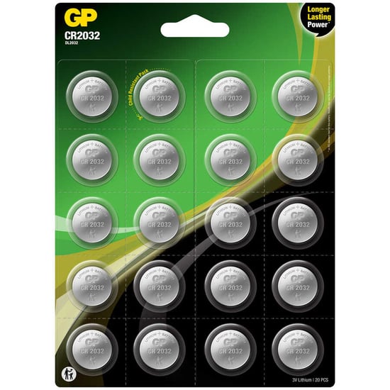 Gp Batteries Cr2032 2032 Boy Lityum Düğme Pil, 3 Volt, 20'li Kart