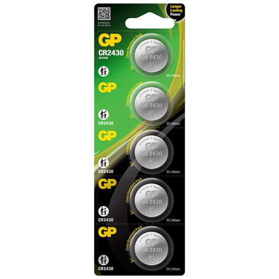 Gp Batteries Cr2430 2430 Boy Lityum Düğme Pil, 3 Volt, 5'li Kart