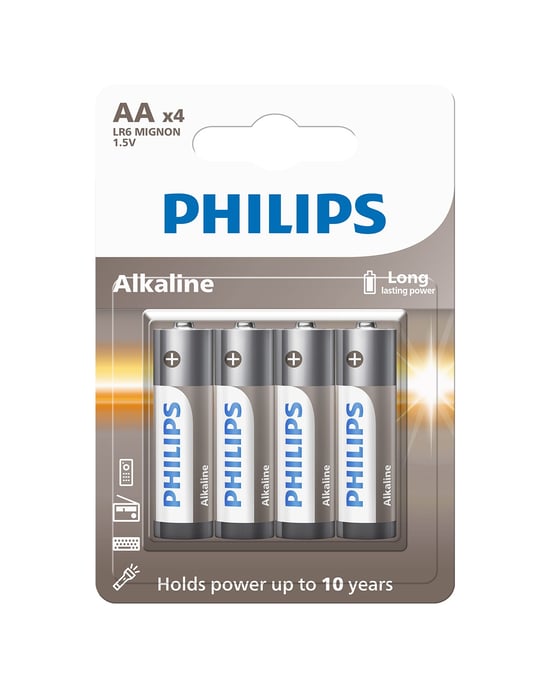 Philips Alkalin Aa Kalem Pil Lr6a4b/10