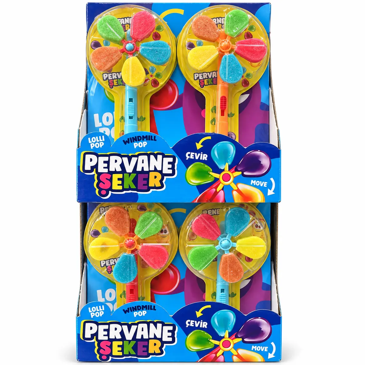 Pervane Şeker Oyuncaklı Lolipop 12'li