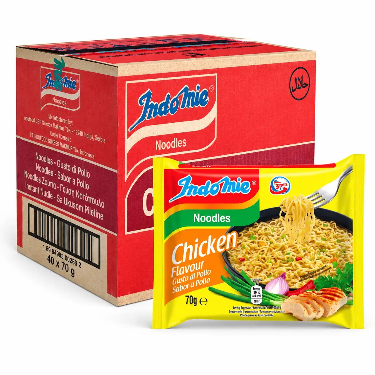 Indomie tavuk aromalı noodle 70 g 40'lı koli