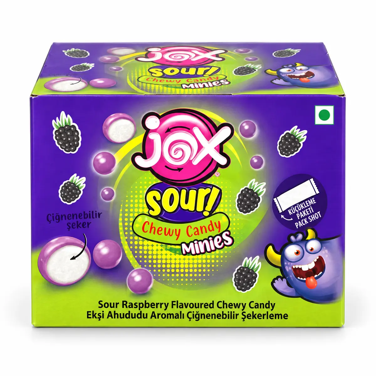 JOX Sour Minies Ekşi Ahududu Aromalı Çiğnenebilir Şekerleme 24'lü