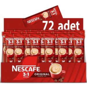 Nescafé 3’ü 1 Arada Original 72’li hazır kahve kutusu