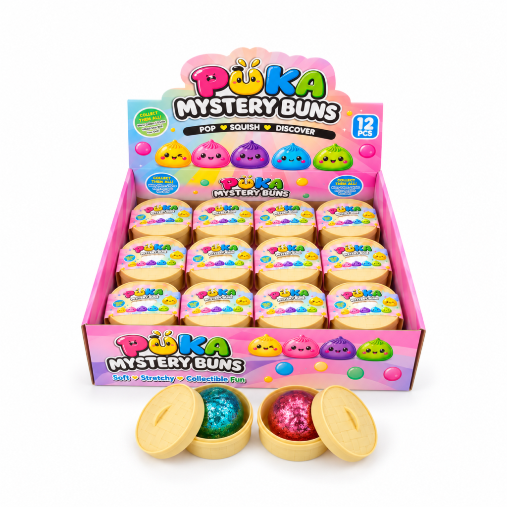 Puka Mystery Buns Büyük Boy Çin mantısı squishy oyuncak 12'li